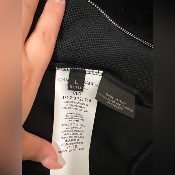 VERSACE Velour Medusa Hoodie - Black - Sz L - Picture 7 of 7